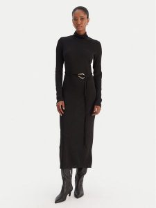 Vero Moda Sukienka dzianinowa Louisa 10336207 Czarny Loose Fit. Czarne kombinezony Vero Moda, m, bez wzorów, z dzianiny, bez kołnierzyka, bez ramiączek. Za 179,99 zł.