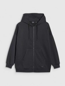 4F Bluza dresowa rozpinana z kapturem damska - czarna M. Czarne bluzy 4f, m, bez wzorów, z bawełny, z kapturem. W wyprzedaży za 89,99 zł.