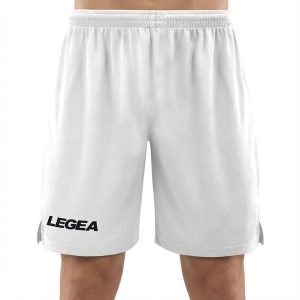 Krótkie Spodenki Damskie Biegowe Portland Białe. Białe szorty LEGEA, bez wzorów, z poliesteru. Za 64,00 zł.