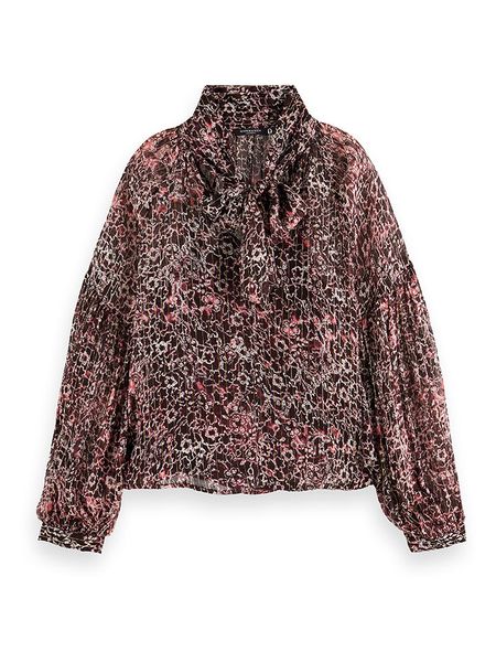 Scotch & Soda Bluzka w kolorze bordowo-białym rozmiar: 38. Czerwone bluzki Scotch & Soda, bez wzorów, bez kołnierzyka, bez ramiączek. Za 170,07 zł.