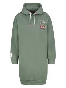 Sublevel Sukienka dresowa w kolorze zielonym rozmiar: XS. Zielone sukienki Sublevel, xs, bez wzorów, z dresówki, bez kołnierzyka, bez ramiączek, midi. Za 92,42 zł.