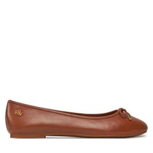 Baleriny LAUREN RALPH LAUREN. Brązowe balerinki Lauren Ralph Lauren, bez wzorów, bez obcasa, bez zapięcia. Za 369,99 zł.