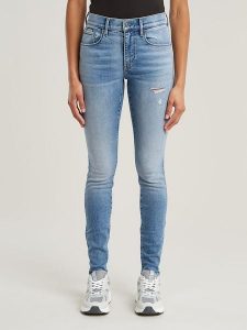 G-Star Dżinsy - Skinny fit - w kolorze niebieskim rozmiar: W30/L30. Niebieskie jeansy G-Star, z aplikacjami, ze skóry. Za 217,99 zł.