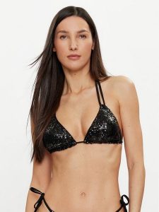 Guess Góra od bikini E3GJ03 KBMV0 Czarny. Czarne bikini Guess, z aplikacjami, z syntetyku. Za 159,99 zł.