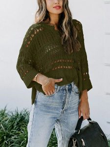 Milan Kiss Sweter w kolorze khaki rozmiar: S. Brązowe swetry oversize Milan Kiss, s, bez wzorów, bez ramiączek. Za 61,46 zł.