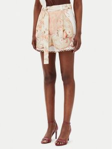 TWINSET Szorty materiałowe 251TT2443 Beżowy Regular Fit. Brązowe szorty Twinset, bez wzorów, ze lnu. Za 489,99 zł.