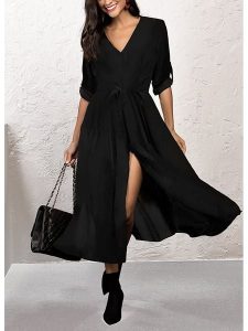 LA Angels Sukienka w kolorze czarnym rozmiar: L. Czarne sukienki LA Angels, l, bez wzorów, z wiskozy, bez kołnierzyka, bez ramiączek, midi. Za 173,99 zł.