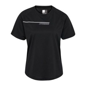 T-shirt damski Hummel hmlCOURT. Czarne t-shirty Hummel, bez wzorów, bez kołnierzyka, bez ramiączek. Za 157,50 zł.