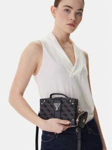 Guess Torebka J6RZ01 WK590 Szary. Szare torebki klasyczne Guess, z aplikacjami, z materiału, bez dodatków. Za 337,99 zł.