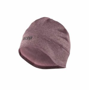 Czapka zimowa unisex odblaskowa termoaktywna z otworem na kucyk do biegania CEP. Fioletowe czapki CEP, bez wzorów, z elastanu, eleganckie. Za 79,00 zł.