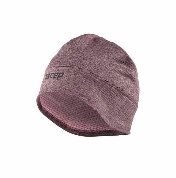 Czapka zimowa unisex odblaskowa termoaktywna z otworem na kucyk do biegania CEP. Fioletowe czapki CEP, bez wzorów, z elastanu, eleganckie. Za 79,00 zł.