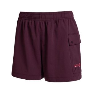 Damskie podstawowe spodnie sportowe BLIMEA W. Czerwone szorty Izas, bez wzorów, z nylonu, sportowe. Za 226,04 zł.