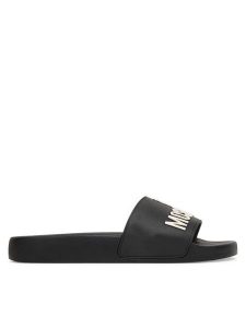 LOVE MOSCHINO Klapki JA28052G0OI14000 Czarny. Czarne klapki LOVE MOSCHINO, bez wzorów, z materiału, bez obcasa. Za 459,99 zł.