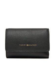 Tommy Hilfiger Portfel Logotape Trifold AW0AW17477 Czarny. Czarne portfele TOMMY HILFIGER, bez wzorów, ze skóry. Za 209,99 zł.