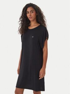 Emporio Armani Underwear Koszula nocna EW002965 AF19024 UC001 Czarny Regular Fit. Czarne koszule nocne Emporio Armani Underwear, bez wzorów, z wiskozy, bez ramiączek. Za 329,99 zł.