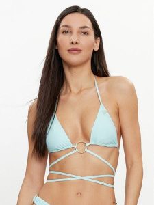 Guess Góra od bikini E4GJ45 MC04R Błękitny. Niebieskie bikini Guess, z aplikacjami, z syntetyku. Za 149,99 zł.