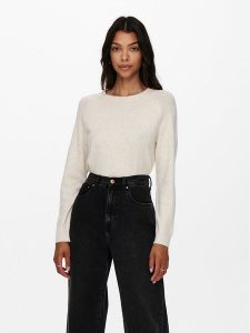 ONLY Sweter Rica 15204279 Beżowy Regular Fit. Brązowe swetry klasyczne ONLY, l, z syntetyku, bez kołnierzyka. Za 139,99 zł.