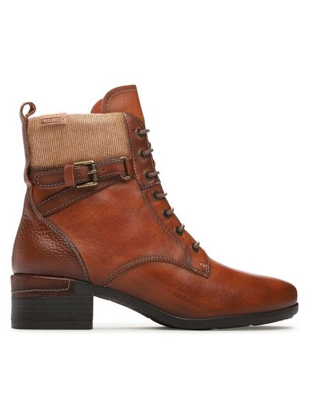 Pikolinos Trzewiki W6W-8953C1 Brązowy. Brązowe botki Pikolinos, bez wzorów, ze skóry, bez obcasa, na słupku, bez zapięcia. Za 519,99 zł.