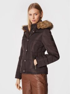 Morgan Kurtka puchowa 222-GITAM Brązowy Regular Fit. Brązowe kurtki Morgan, bez wzorów, z puchu, bez kaptura. Za 489,99 zł.