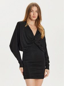 PINKO Sukienka koktajlowa 104501 A29I Czarny Regular Fit. Czarne sukienki Pinko, m, bez wzorów, z syntetyku, wizytowe, bez kołnierzyka, bez ramiączek. Za 629,99 zł.