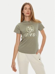 Guess T-Shirt V4BI00 I3Z14 Szary Regular Fit. Szare t-shirty Guess, xs, z aplikacjami, z bawełny, bez kołnierzyka, bez ramiączek. Za 99,99 zł.