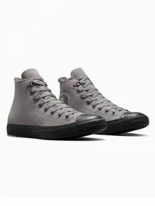 Converse Skórzane sneakersy "Chuck Taylor" w kolorze szarym rozmiar: 38. Szare trampki Converse, bez wzorów, za kostkę, bez zapięcia. Za 297,95 zł.