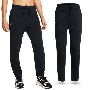 Spodnie dresowe damskie UNDER ARMOUR Rival Terry Joggers. Czarne spodnie dresowe Under Armour, s, bez wzorów, z dresówki. W wyprzedaży za 232,30 zł.