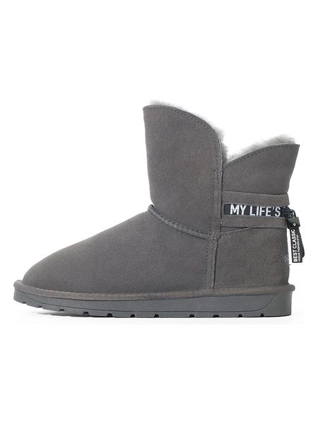 NICEBAY Skórzane botki zimowe "Zaria" w kolorze szarym rozmiar: 38. Szare botki NICEBAY, na zimę, bez wzorów, z materiału, bez obcasa, bez zapięcia. Za 143,22 zł.