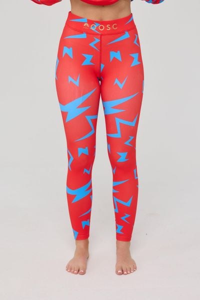 Damskie legginsy termiczne Starman. Czerwone legginsy OOSC, bez wzorów, z materiału, długie. Za 269,99 zł.