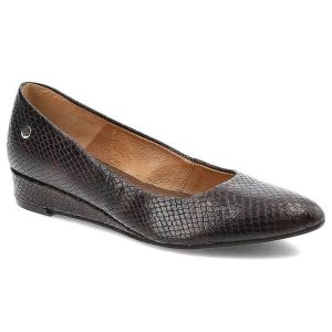 Bordowe Czółenka Maciejka Damskie Eleganckie Buty. Czerwone czółenka Maciejka, bez wzorów, ze skóry, bez obcasa, na koturnie, bez zapięcia. Za 179,00 zł.