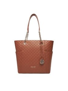 Nine West Torebka CEO-NEBRASKA-LDA8208A Brązowy. Brązowe shopper bag Nine West, bez wzorów, z materiału, bez dodatków. Za 269,99 zł.