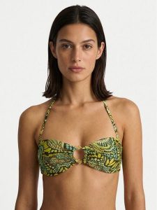 Guess Góra od bikini E6GJ38 MC04R Zielony. Zielone bikini Guess, z aplikacjami. Za 369,99 zł.