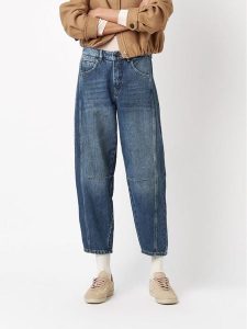 Rosner Dżinsy - Barrel fit - w kolorze niebieskim rozmiar: 46/L27. Niebieskie jeansy Rosner, z aplikacjami, z podwyższonym stanem. Za 249,95 zł.