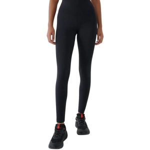 Legginsy damskie 4F FNK. Czarne legginsy 4f, bez wzorów, z podwyższonym stanem, długie. Za 99,99 zł.