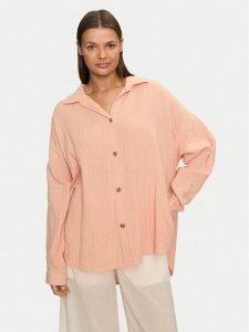 Roxy Koszula Morning Time ERJWT03613 Koralowy Regular Fit. Pomarańczowe koszule Roxy, xl, bez wzorów, z bawełny, bez kołnierzyka, bez ramiączek. Za 159,99 zł.