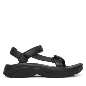 Sandały Teva. Czarne sandały Teva, bez wzorów, bez obcasa, na płaskiej podeszwie, bez zapięcia. Za 249,99 zł.