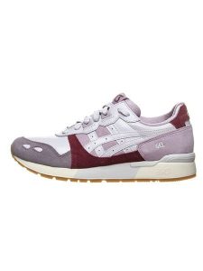 Asics Skórzane sneakersy "Gel-Lyte" w kolorze biało-bordowo-lawendowym rozmiar: 38. Białe trampki ASICS, bez wzorów, bez zapięcia. Za 113,10 zł.