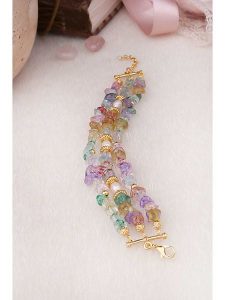 L'Atelier de Gaia Pozłacana bransoletka z kryształami rozmiar: onesize. Żółte bransoletki L'Atelier de Gaia, z kryształem, pozłacane. Za 100,75 zł.