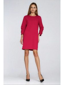 Nife Sukienka w kolorze czerwonym rozmiar: 40. Czerwone sukienki Nife, bez wzorów, bez kołnierzyka, bez ramiączek, mini. Za 167,67 zł.