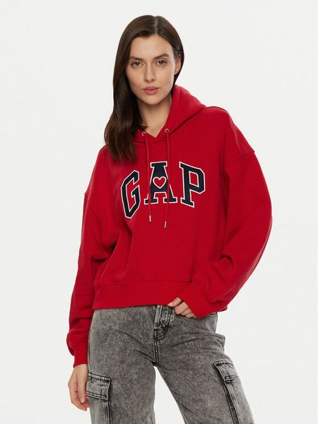 Gap Bluza 523563-17 Czerwony Relaxed Fit. Czerwone bluzy GAP, xs, bez wzorów, z bawełny, bez kaptura. Za 219,99 zł.