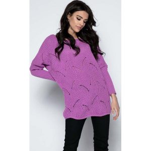 Fioletowy Sweter Lekki Ażurowy Nietoperz. Piżamy marki Molly.pl. Za 119,90 zł.