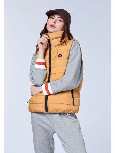 Chiemsee Kamizelka pikowana "Husila" w kolorze jasnobrązowym rozmiar: M. Żółte kamizelki Chiemsee, m, bez wzorów, bez kołnierzyka, bez ramiączek, bez kaptura. Za 275,45 zł.