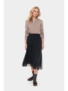 SAINT TROPEZ Spódnica "Coral" w kolorze czarnym rozmiar: L. Czarne spódnice Saint Tropez, l, bez wzorów, midi. Za 146,95 zł.