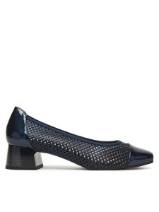 Caprice Półbuty 9-22304-46 Granatowy. Niebieskie czółenka Caprice, bez wzorów, ze skóry, bez obcasa, na obcasie, bez zapięcia. Za 303,99 zł.