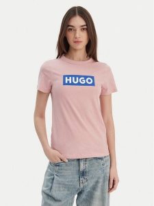 HUGO T-Shirt Classic 50510772 Różowy Slim Fit. Czerwone t-shirty Hugo, l, bez wzorów, z bawełny, bez kołnierzyka, bez ramiączek. Za 199,99 zł.