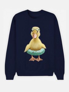 WOOOP Bluza "Duck" w kolorze granatowym rozmiar: M. Niebieskie bluzy Wooop, m, bez wzorów, z bawełny, bez kaptura. Za 118,56 zł.