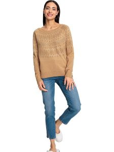 Heine Sweter w kolorze beżowym rozmiar: 36. Brązowe swetry oversize Heine, bez wzorów, z wełny, bez ramiączek. Za 79,59 zł.
