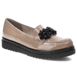 Beżowe Półbuty Armodo Skórzane Eleganckie Buty. Brązowe półbuty Armodo, na jesień, bez wzorów, ze skóry, bez obcasa, bez zapięcia. Za 389,00 zł.