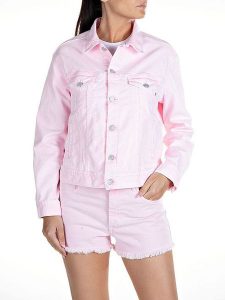 Replay Kurtka dżinsowa w kolorze jasnoróżowym rozmiar: XL. Różowe kurtki Replay, xl, bez wzorów, bez kaptura. Za 274,24 zł.