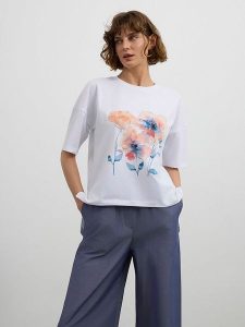 BGN Koszulka w kolorze białym rozmiar: 34. Białe bluzki BGN, bez wzorów, bez kołnierzyka, bez ramiączek. Za 43,99 zł.